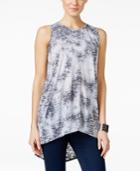 Two By Vince Camuto Burnout-print High-low Tank Top