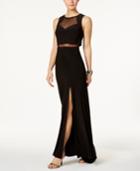 Nightway Illusion Sweetheart Open-back Gown
