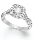 Diamond Ring, Sterling Silver Certified Round-cut Diamond Engagement Ring (5/8 Ct. T.w.)