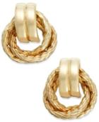 14k Gold Rope Door Knocker Earrings