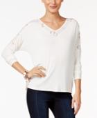 Thalia Sodi Lace-trim Top, Only At Macy's