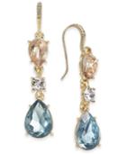 Charter Club Gold-tone Multi-stone Drop Earrings, Created For Macy's
