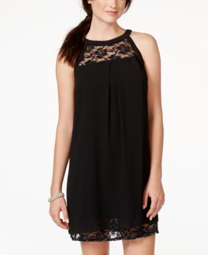 Bcx Juniors' Lace Strap-detail Shift Dress