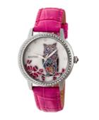 Bertha Quartz Madeline Collection Hot Pink Leather Watch 36mm