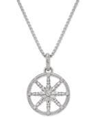 Thomas Sabo Karma Beads Cubic Zirconia Pave Wheel Of Karma Pendant Necklace In Sterling Silver