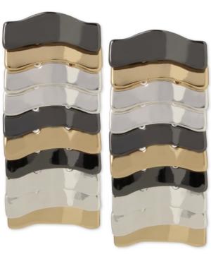 Robert Lee Morris Soho Tri-tone Multi-layer Linear Drop Earrings