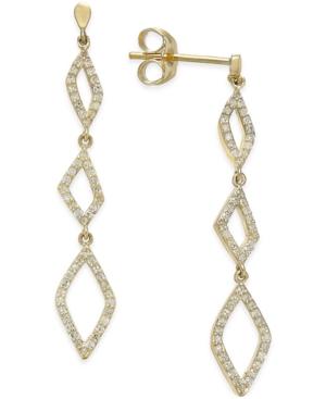 Diamond Gradual Drop Earrings (1/3 Ct. T.w.) In 14k White Or Yellow Gold