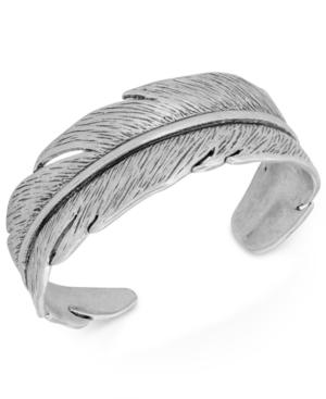 Lucky Brand Silver-tone Feather Cuff Bracelet