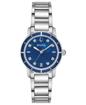 Bulova Women's Diamond-accent Stainless Steel Bracelet Watch 30mm, Created For Macy's