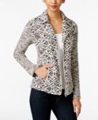 Style & Co. Zip-up Printed Jacket, Only At Macy's