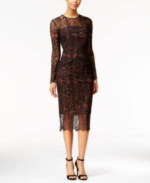 Rachel Rachel Roy Illusion Lace Floral-print Midi Dress