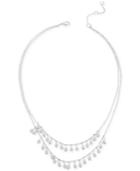 Touch Of Silver Beaded Two-row Necklace In Silver-plated Metal