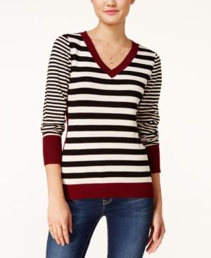 Pink Rose Juniors' Striped Fine Gauge Sweater