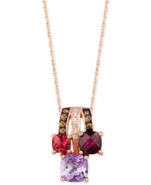 Le Vian Multi-stone (1-5/8 Ct. Tw.) And Diamond Accent Pendant Necklace In 14k Rose Gold