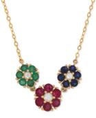 Multi-gemstone (2-1/3 Ct. T.w.) Necklace In 14k Gold