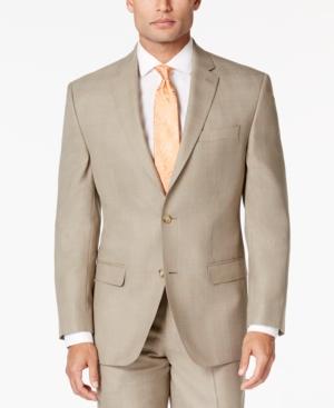 Sean John Men's Tan Plaid Classic-fit Jacket