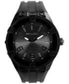 Sean John Men's Black Silicone Strap Watch 56x50mm 10021795