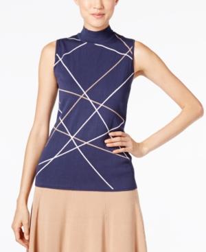 Alfani Mock-neck Striped Sweater, Only At Macy's