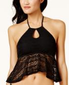 Hula Honey Little Wild One Crochet Keyhole Tankini Top Women's Swimsuit