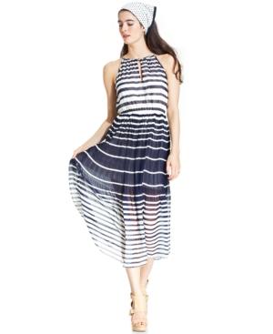 Maison Jules Striped Midi Dress