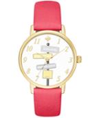 Kate Spade New York Women's Metro Neon Geranium Leather Strap Watch 34mm Ksw1127
