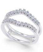 Diamond Curved Solitaire Enhancer Ring Guard (3/8 Ct. T.w.) In 14k White Gold