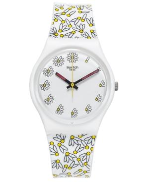 Swatch Women's Swiss Pick Me Multicolor Print Silicone Strap Watch 34mm Gw174