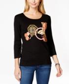 Karen Scott Petite Medley Graphic Print Top, Only At Macy's