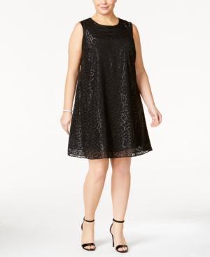 Calvin Klein Plus Size Textured Metallic Shift Dress