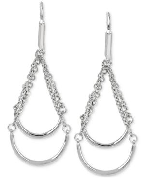 Kenneth Cole New York Silver-tone Double Bar And Chain Chandelier Earrings