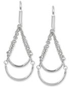 Kenneth Cole New York Silver-tone Double Bar And Chain Chandelier Earrings