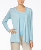Eileen Fisher Long-sleeve Open-front Linen Cardigan