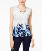 Calvin Klein Embellished Printed Shell