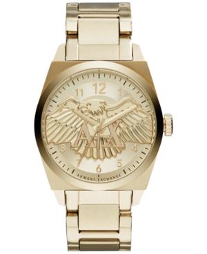 Ax Armani Exchange Men's Gold-tone Stainless Steel Bracelet Watch 42mm Ax2309