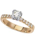 Diamond Two-tone Engagement Ring (7/8 Ct. T.w.) In 14k Gold & White Gold