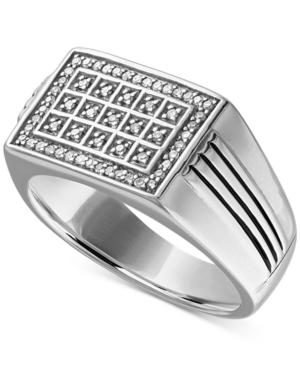 Men's Diamond Statement Ring (1/4 Ct. T.w.) In Sterling Silver