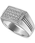 Men's Diamond Statement Ring (1/4 Ct. T.w.) In Sterling Silver