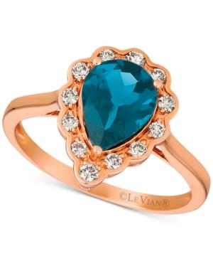 Le Vian London Blue Topaz (1-5/8 Ct. T.w.) & Diamond (1/4 Ct. T.w.) Ring In 14k Rose Gold