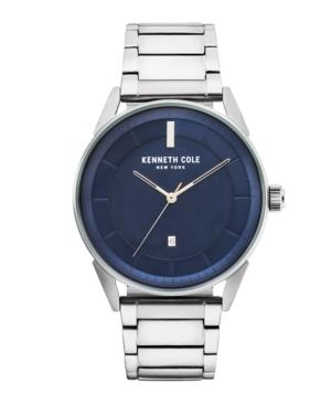 Kenneth Cole New York Men's Kam Stripe Silver Bracelet Watch 42mm