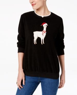 Alfred Dunner Embroidered Llama Holiday Sweater