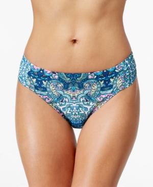 Kenneth Cole Reaction Printed Ruched-tab Bikini Bottom Women's Swimsuit
