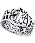 Unwritten F-a-m-i-l-y Tree Message Ring In Sterling Silver