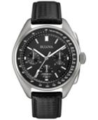 Bulova Men's Special Edition Moon Chronograph Black Leather Strap Watch & Nylon Strap 45mm 96b251