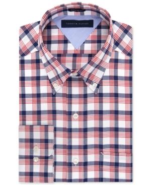 Tommy Hilfiger Easy Care Deep Sea Plaid Dress Shirt