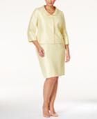 Kasper Plus Size Beaded-trim Skirt Suit