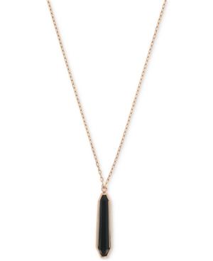 Vince Camuto Gold-tone Jet Stone Long Pendant Necklace