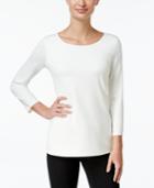 Charter Club Three-quarter-sleeve Top, Only At Macy's