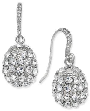Charter Club Silver-tone Pave Cluster Drop Earrings, Only At Macy's