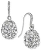 Charter Club Silver-tone Pave Cluster Drop Earrings, Only At Macy's