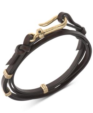 R.t. James Men's Hook Leather Wrap Bracelet, A Macy's Exclusive Style